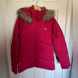 Roxy size medium, long slim fit winter jacket.